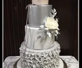 silver ruffle wedding
